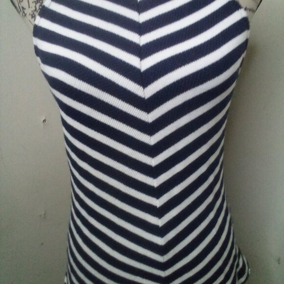 Maeve Anthropologie Shirt XS Sleeveless Straps Stripe Blue White - Picture 6 of 15